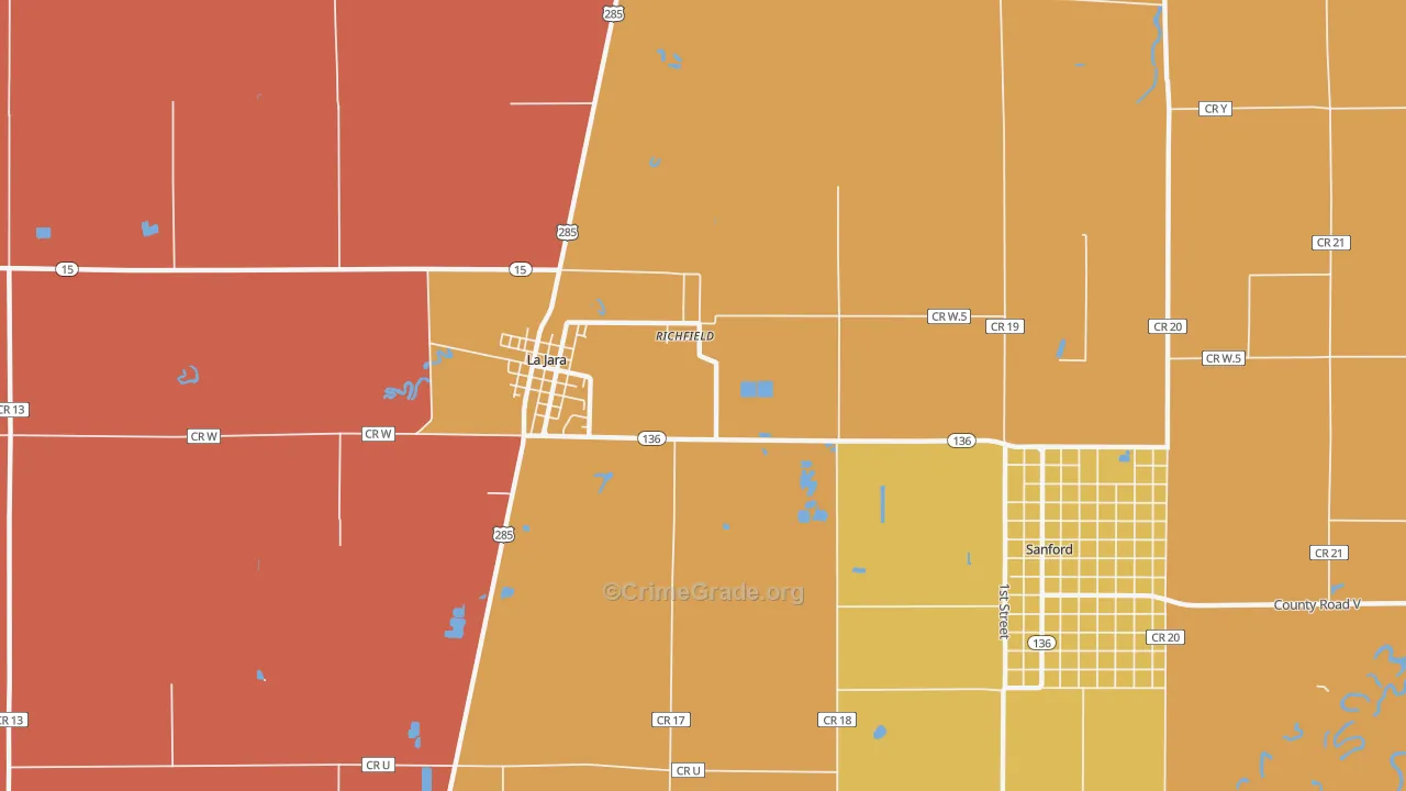 Richfield, CO Map of Vandalism Rates