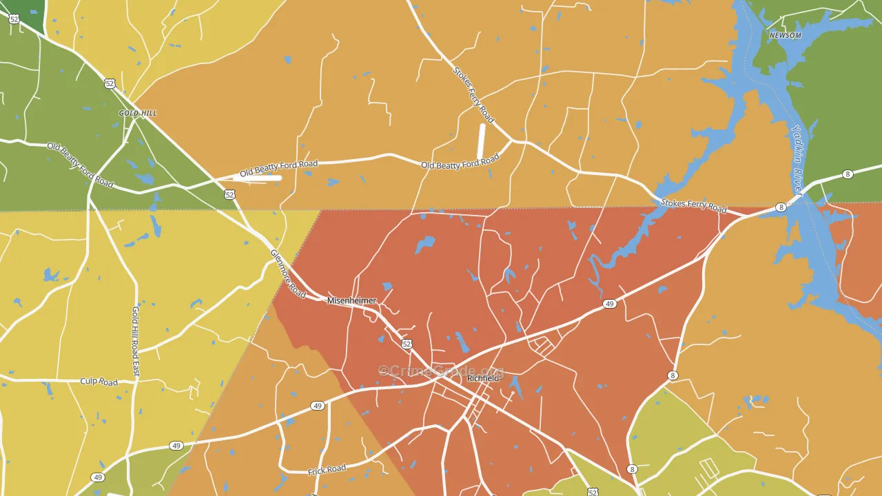 Richfield, NC Map of Vandalism Rates