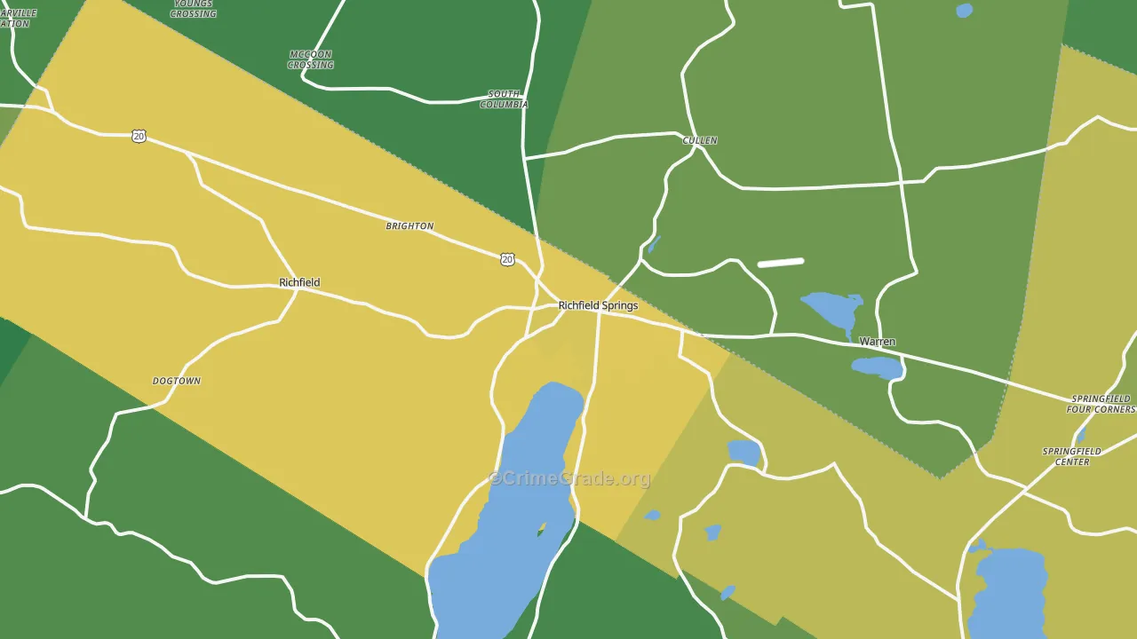 Richfield Springs, NY Map of Vandalism Rates