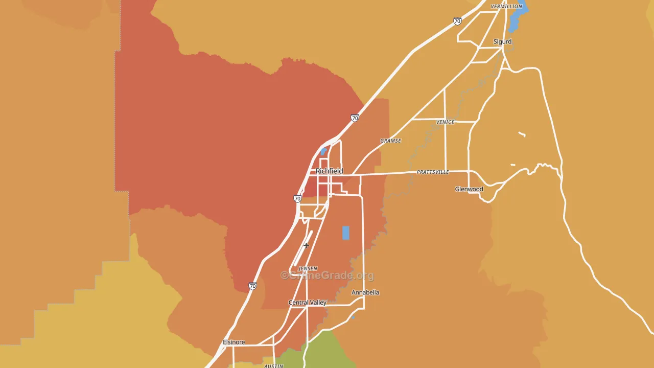Richfield, UT Map of Vandalism Rates