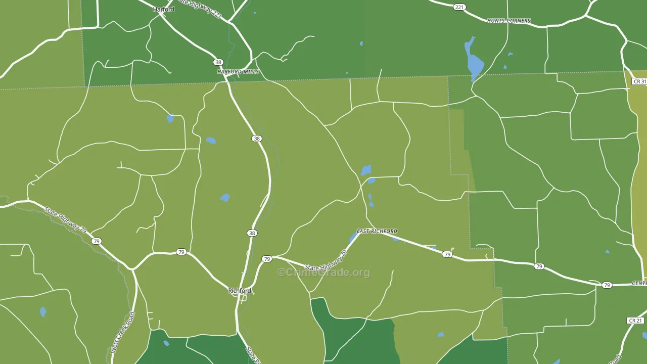 Richford, NY Map of Vandalism Rates