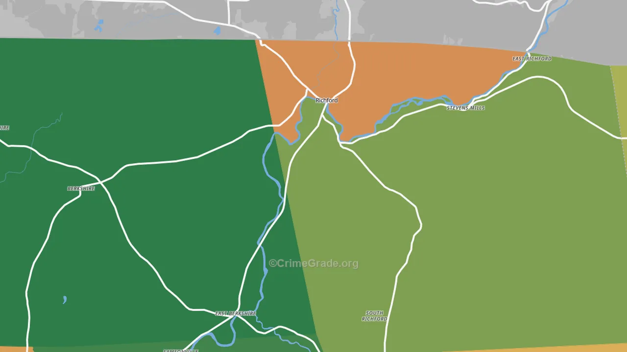 Richford, VT Map of Vandalism Rates