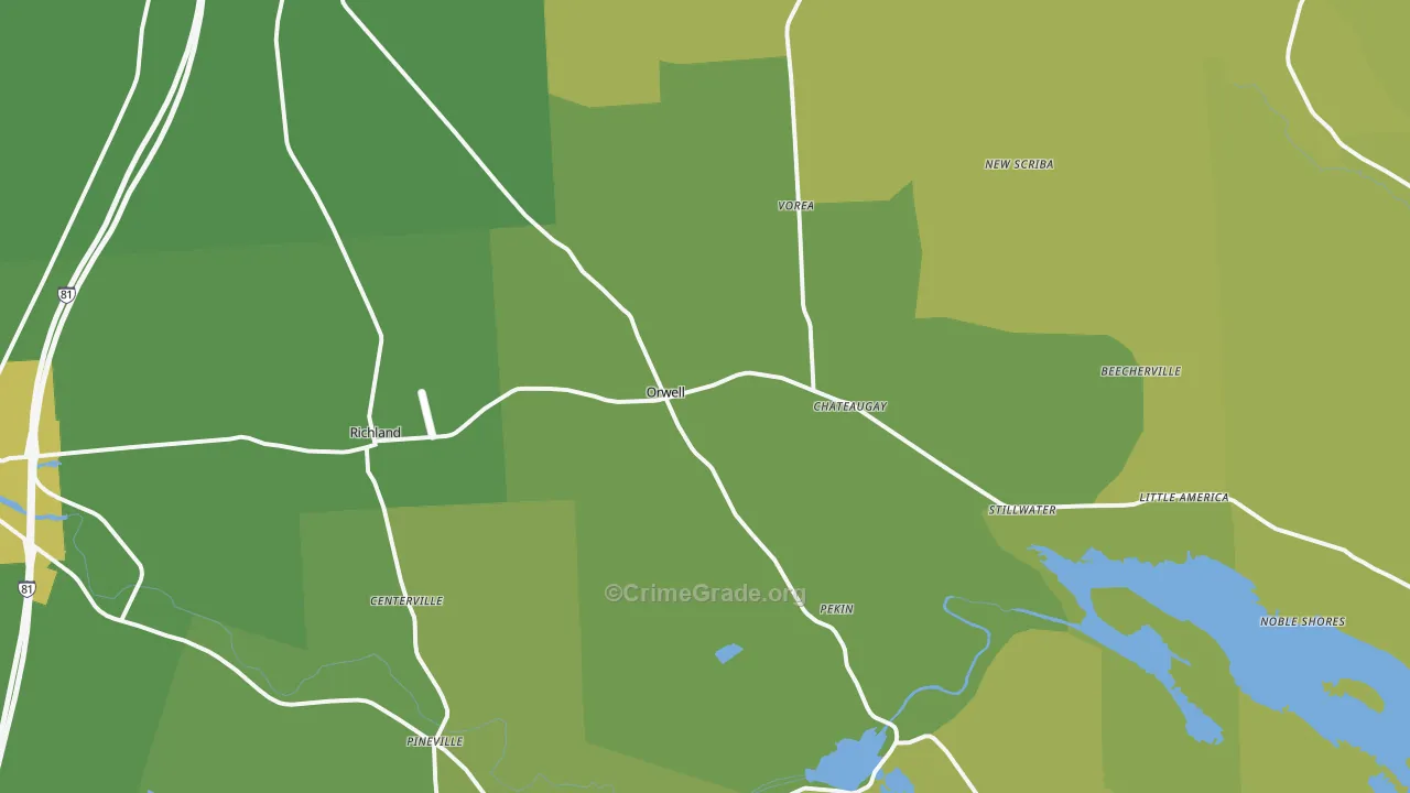 Richland, NY Map of Vandalism Rates