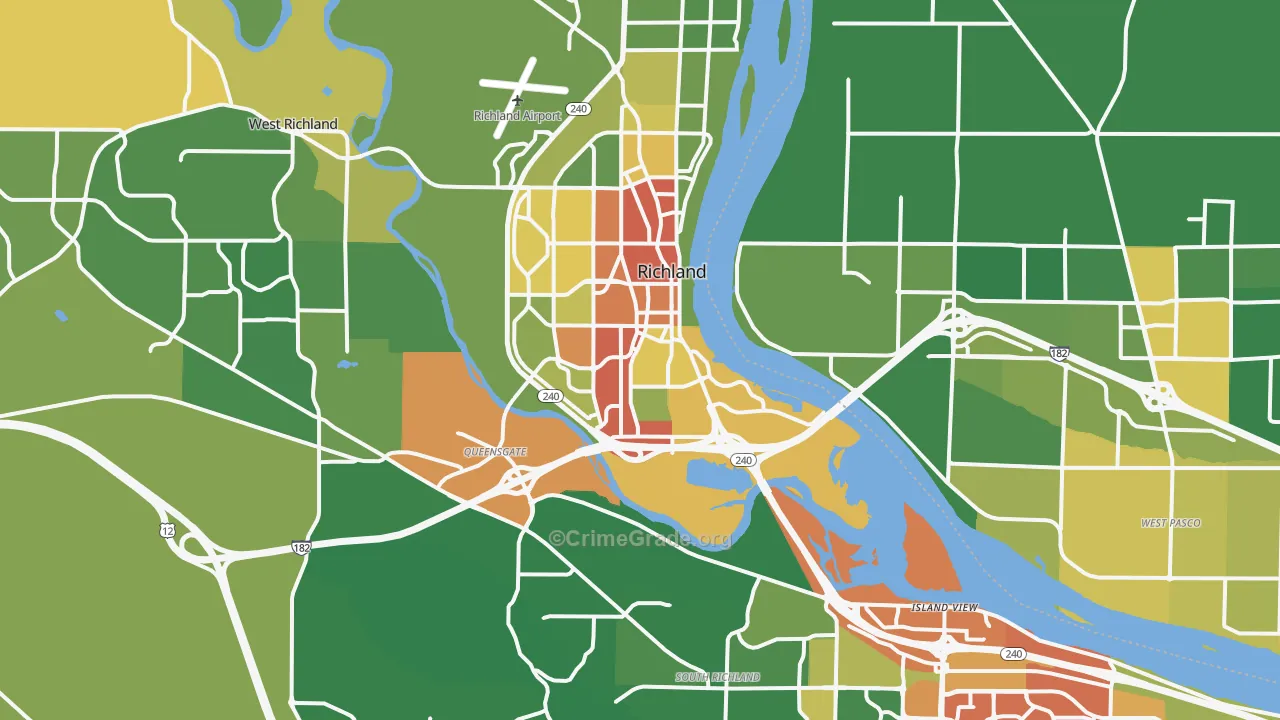 Richland, WA Map of Vandalism Rates