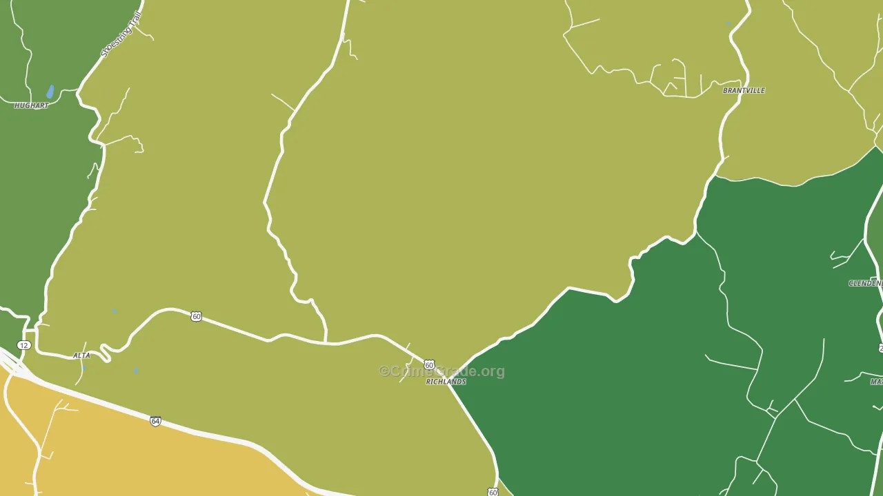 Richland, WV Map of Vandalism Rates