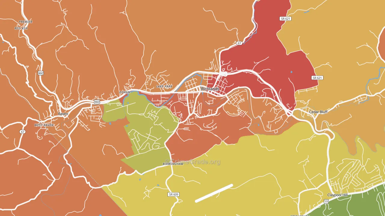 Richlands, VA Map of Vandalism Rates