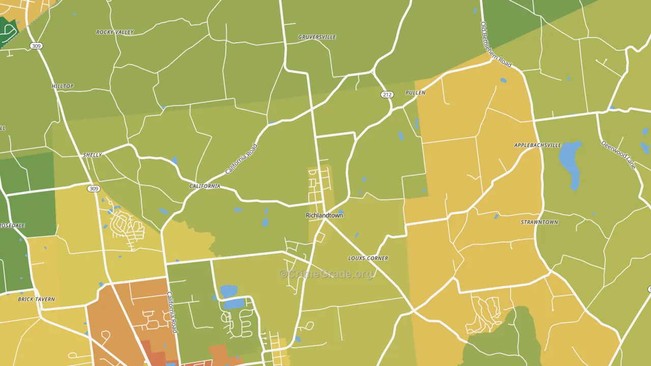 Richlandtown, PA Map of Vandalism Rates