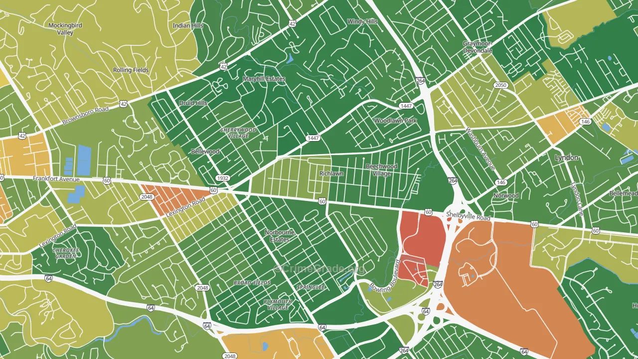 Richlawn, KY Map of Vandalism Rates