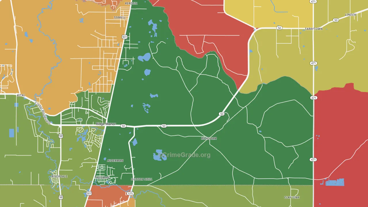 Richloam, FL Map of Vandalism Rates