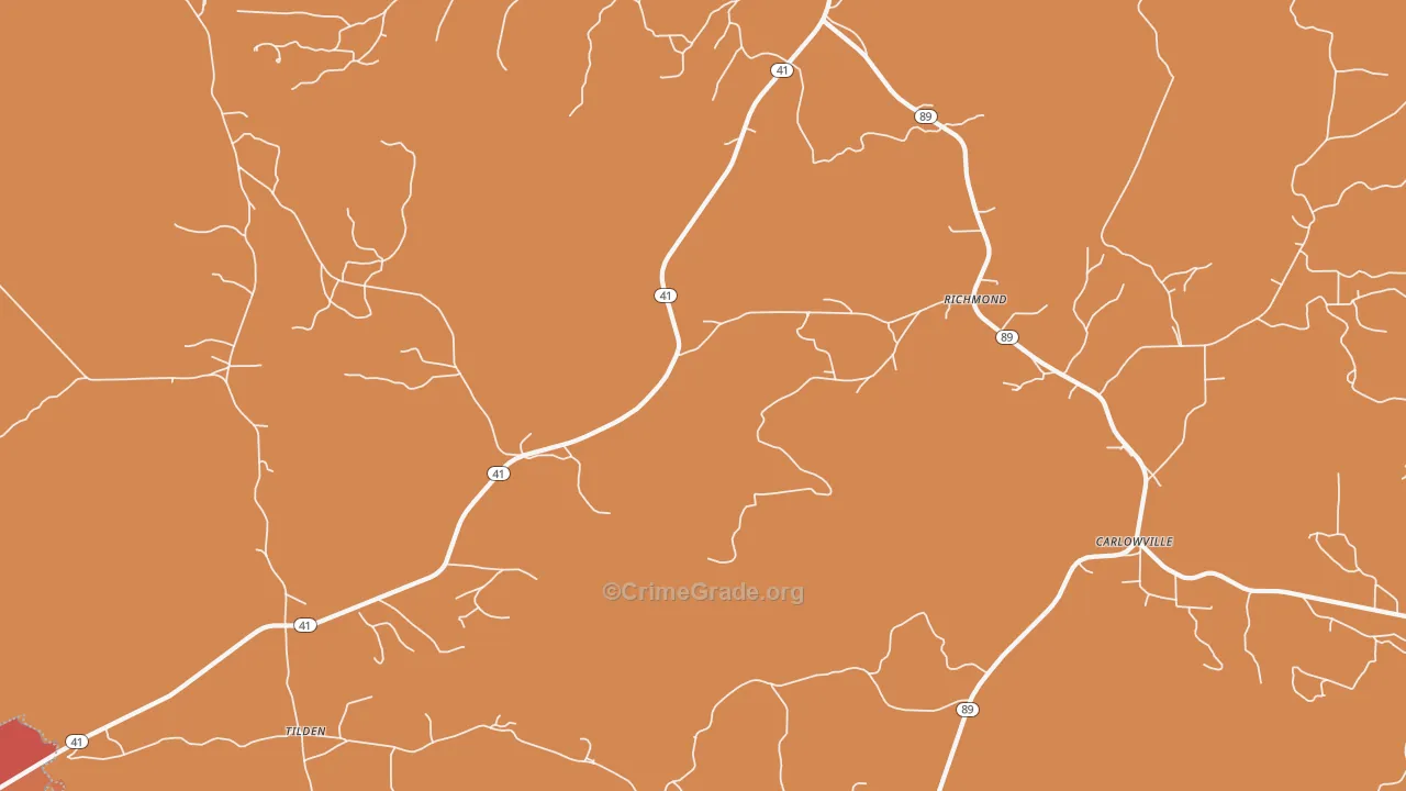 Richmond, AL Map of Vandalism Rates