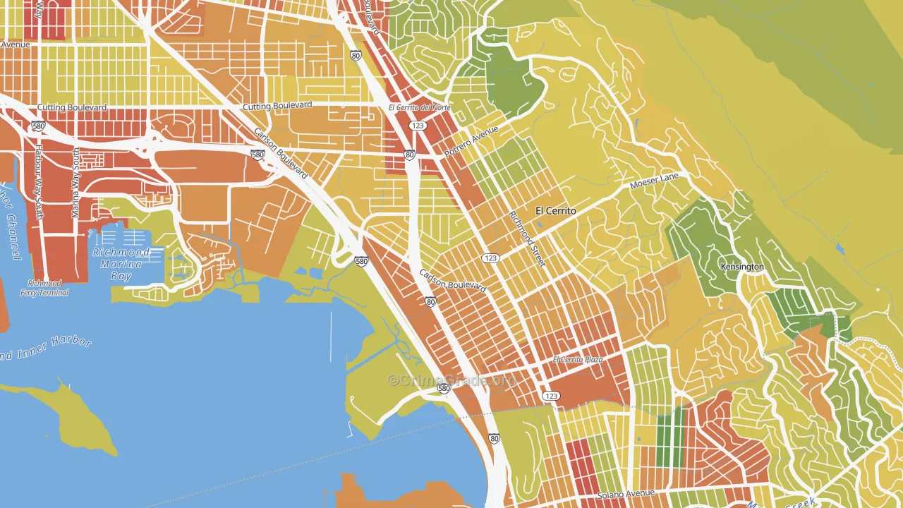 Richmond Annex, Richmond, CA Map of Vandalism Rates