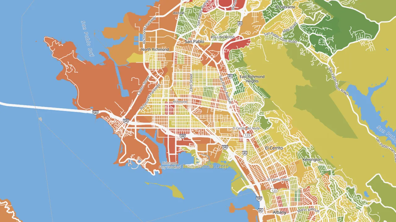 Richmond, CA Map of Vandalism Rates