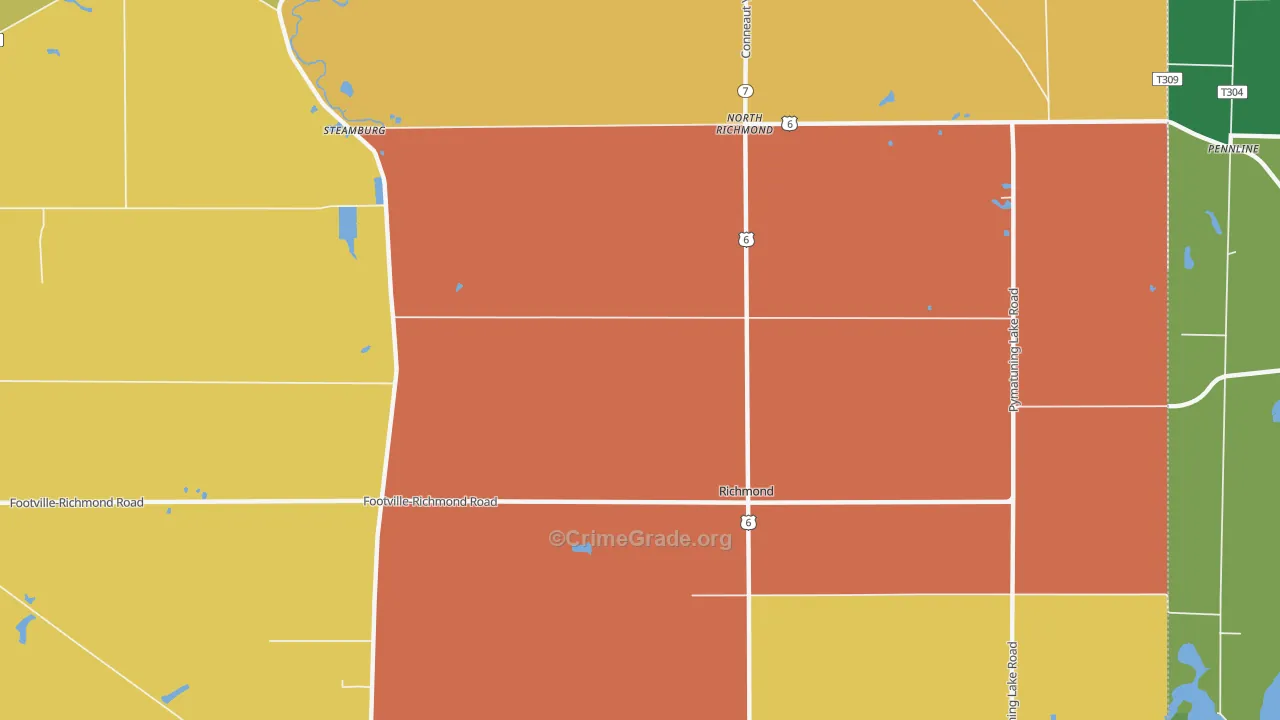 Richmond Center, OH Map of Vandalism Rates