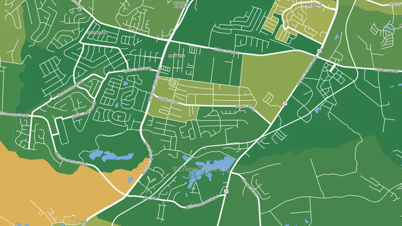 Richmond Factory, Augusta, GA Map of Vandalism Rates