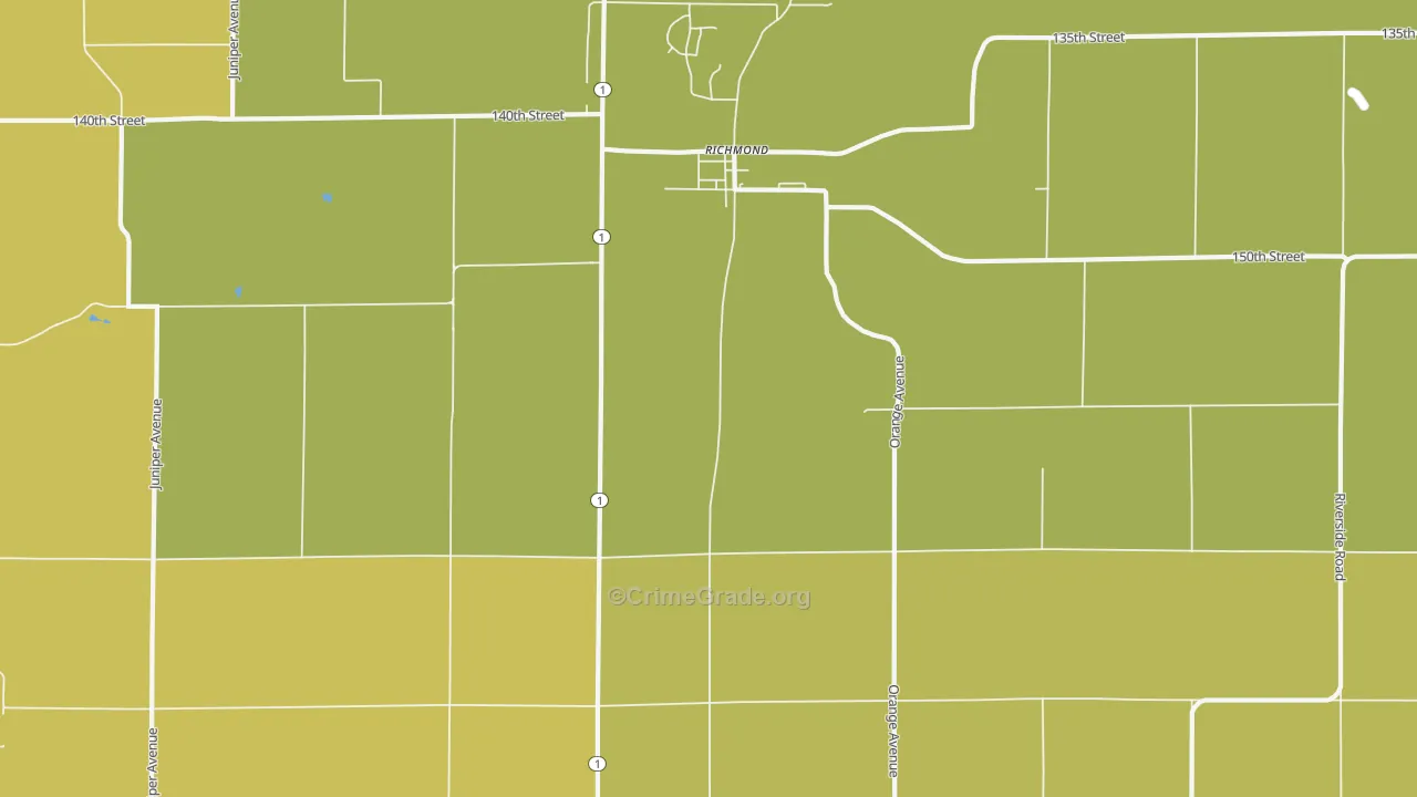 Richmond, IA Map of Vandalism Rates