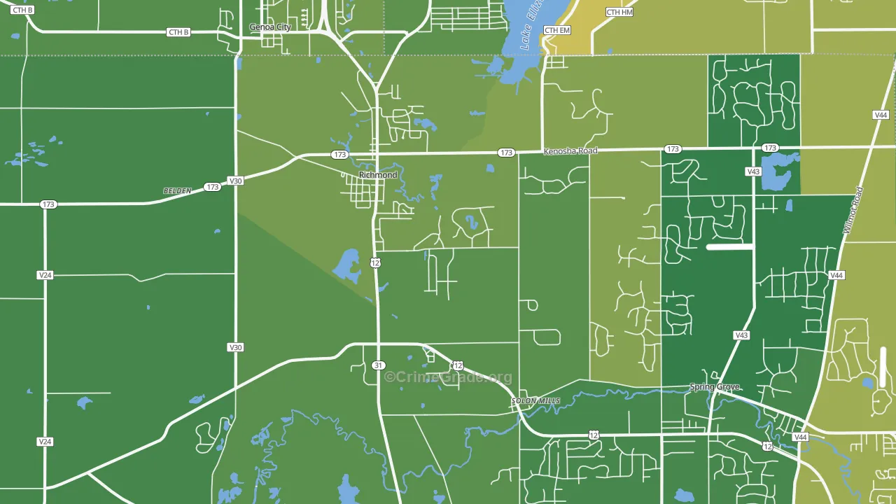 Richmond, IL Map of Vandalism Rates