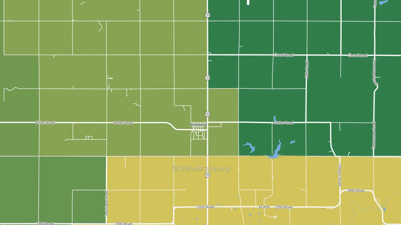 Richmond, KS Map of Vandalism Rates