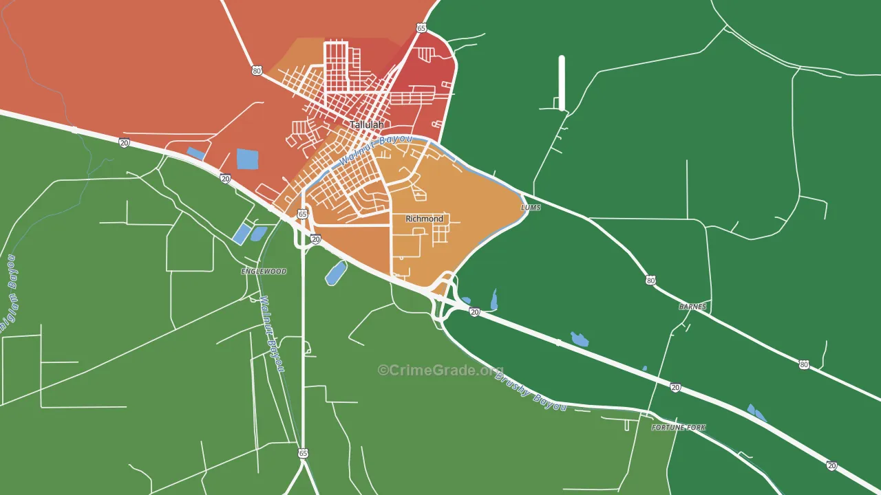 Richmond, LA Map of Vandalism Rates