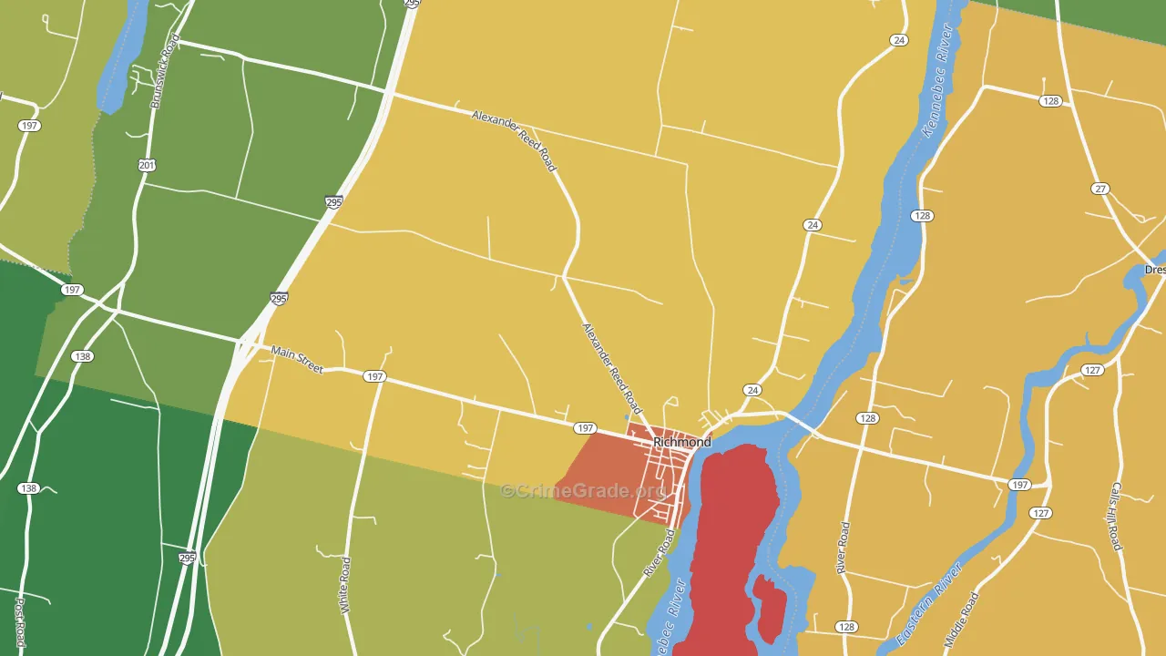 Richmond, ME Map of Vandalism Rates