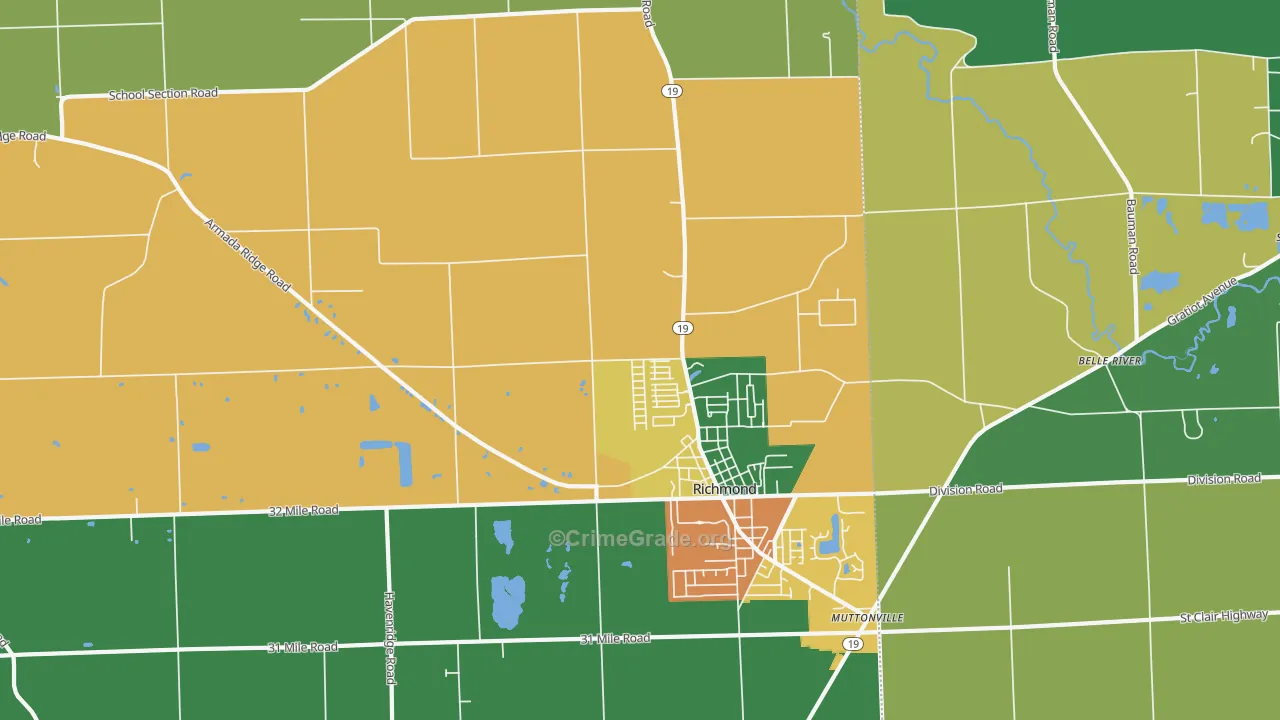 Richmond, MI Map of Vandalism Rates