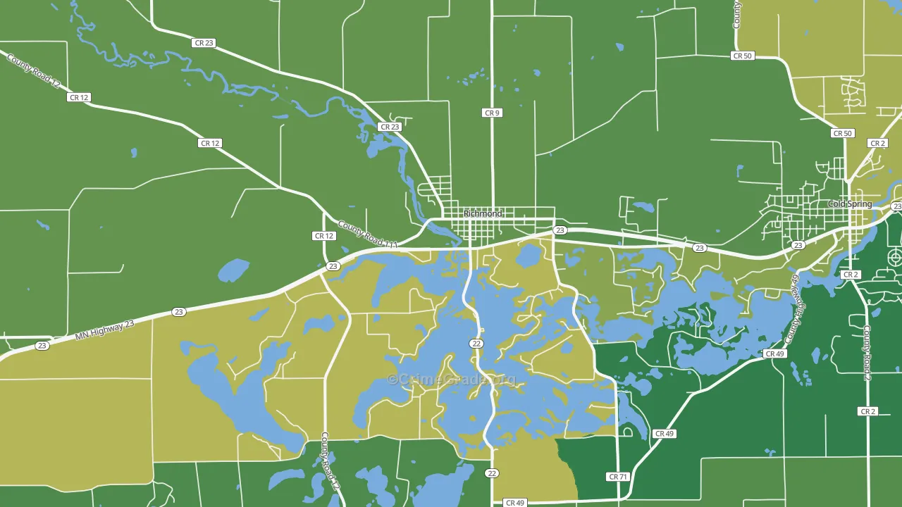 Richmond, MN Map of Vandalism Rates