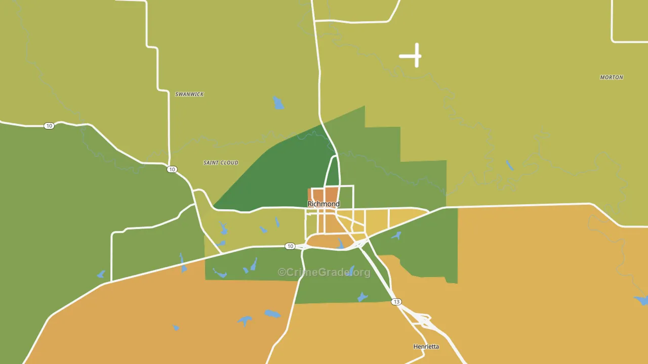 Richmond, MO Map of Vandalism Rates