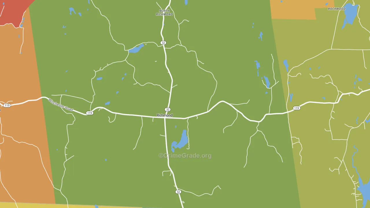 Richmond, NH Map of Vandalism Rates