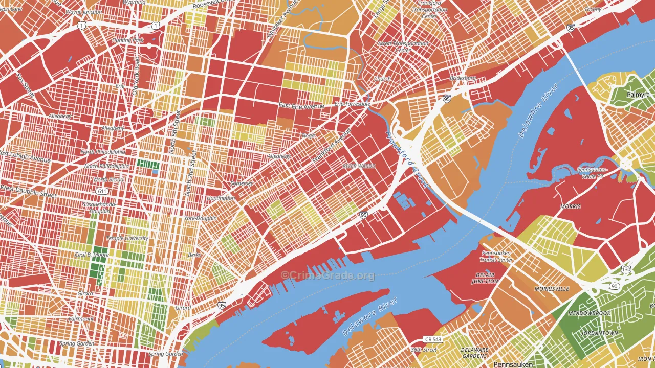 Richmond, Philadelphia, PA Map of Vandalism Rates