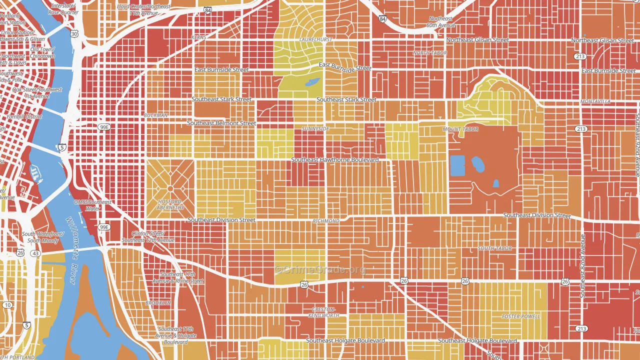 Richmond, Portland, OR Map of Vandalism Rates