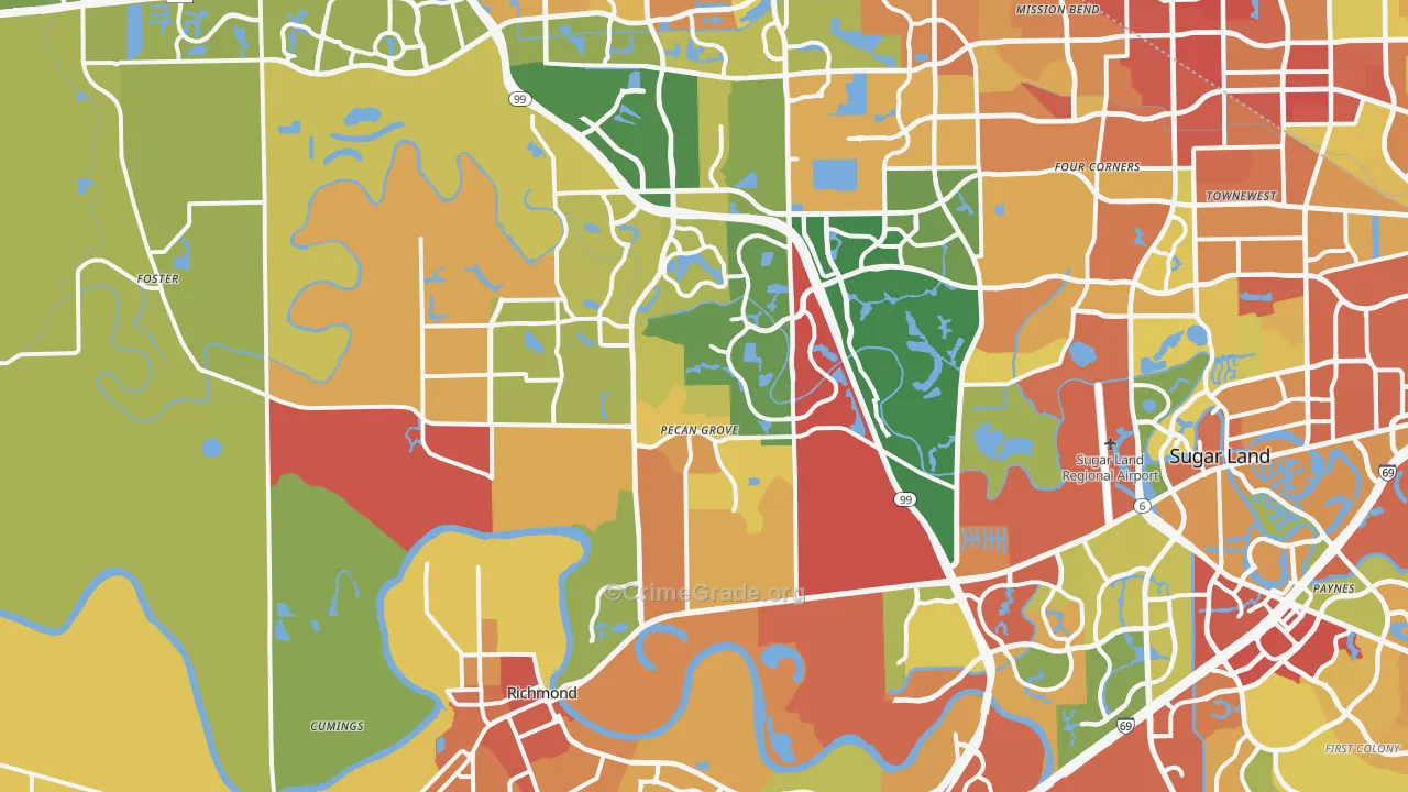 Richmond, TX Map of Vandalism Rates