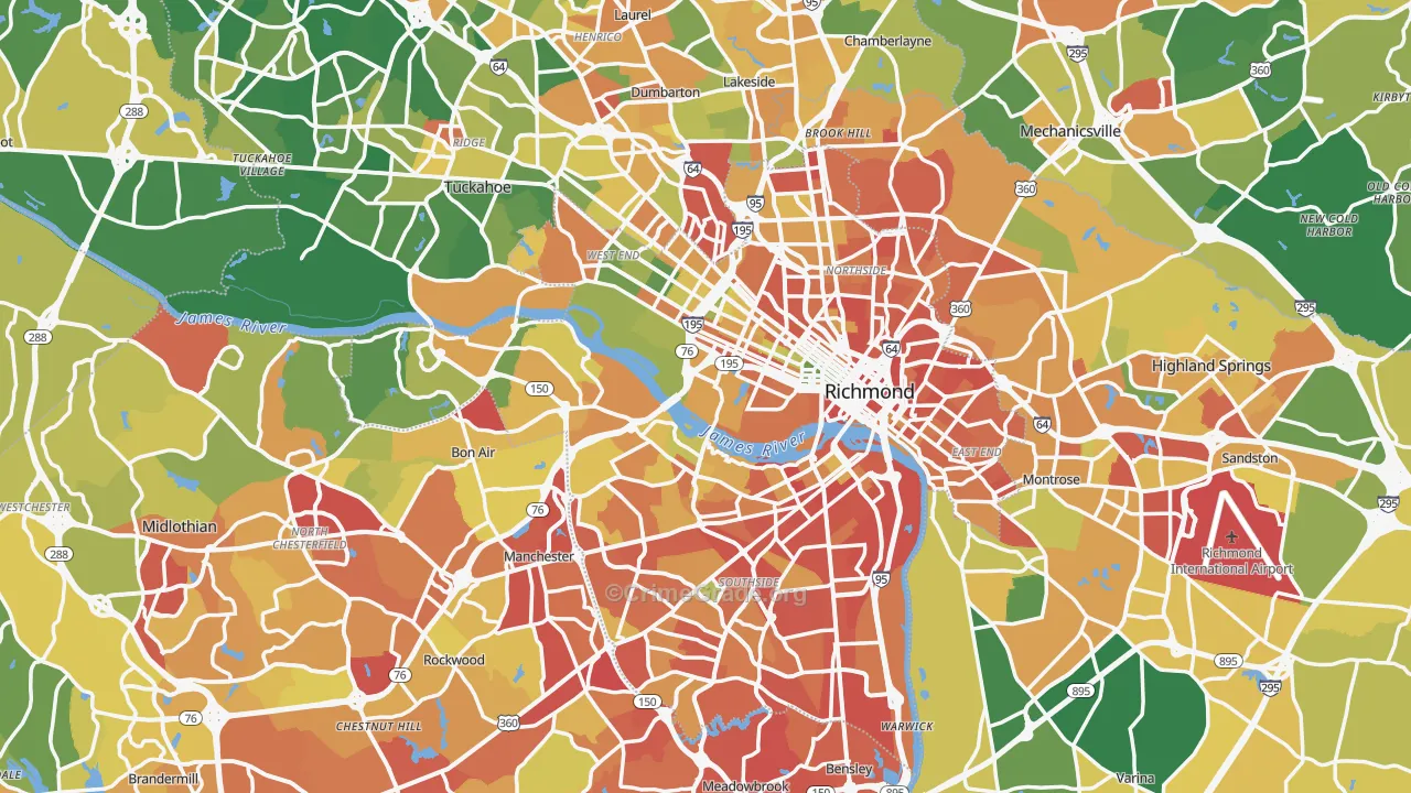 Richmond, VA Map of Vandalism Rates