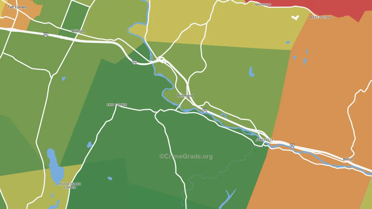 Richmond, VT Map of Vandalism Rates
