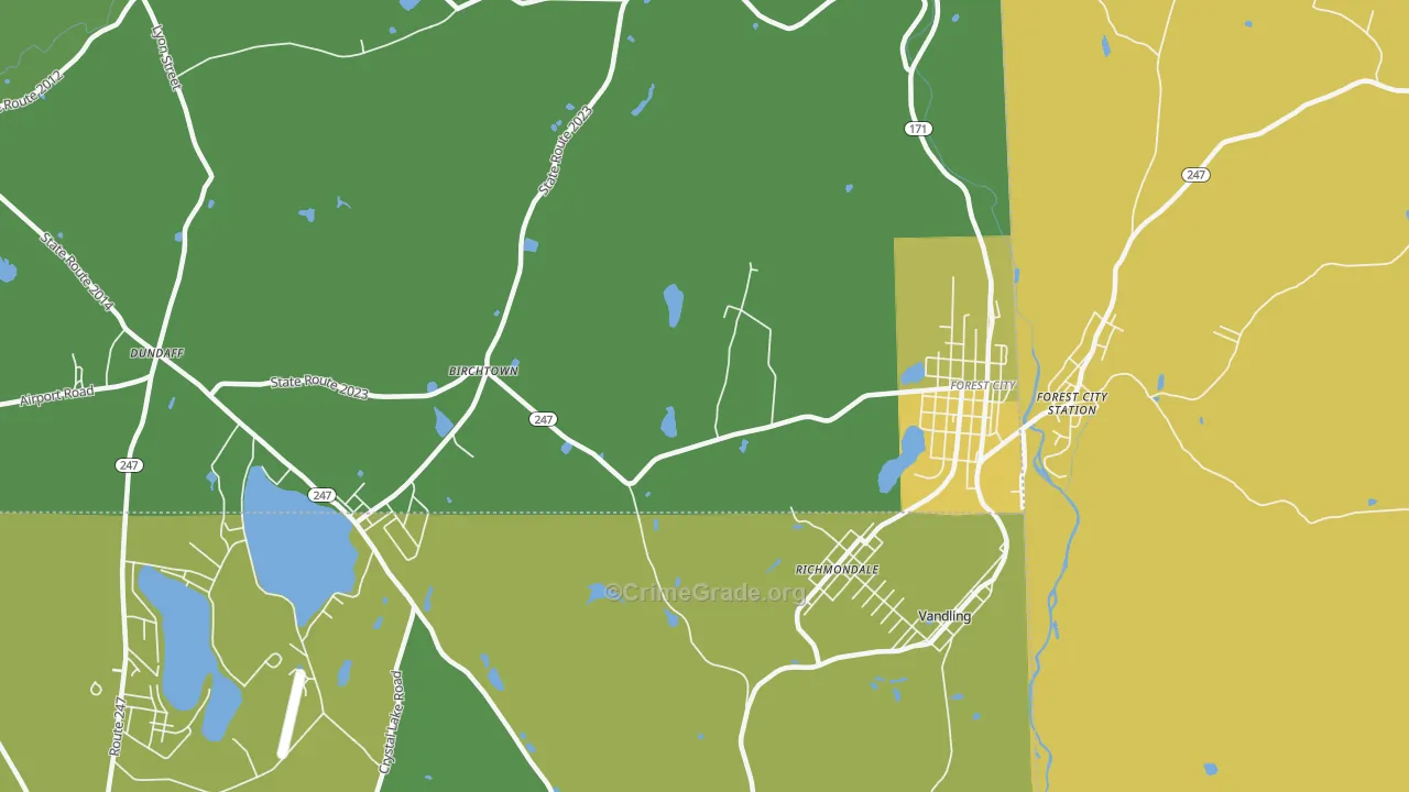 Richmondale, PA Map of Vandalism Rates