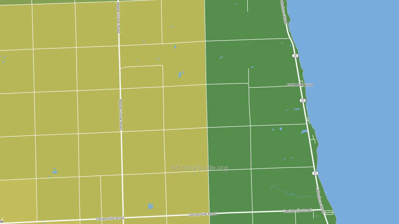 Richmondville, MI Map of Vandalism Rates