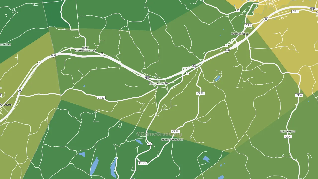 Richmondville, NY Map of Vandalism Rates