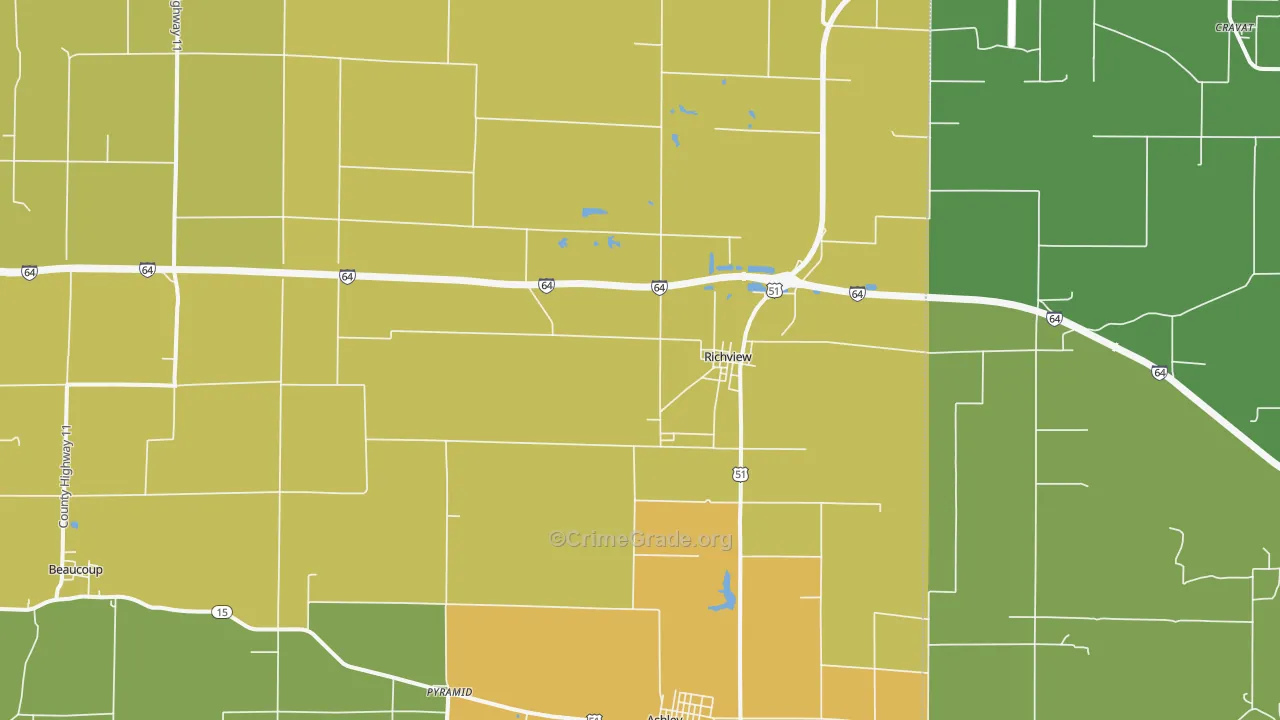Richview, IL Map of Vandalism Rates