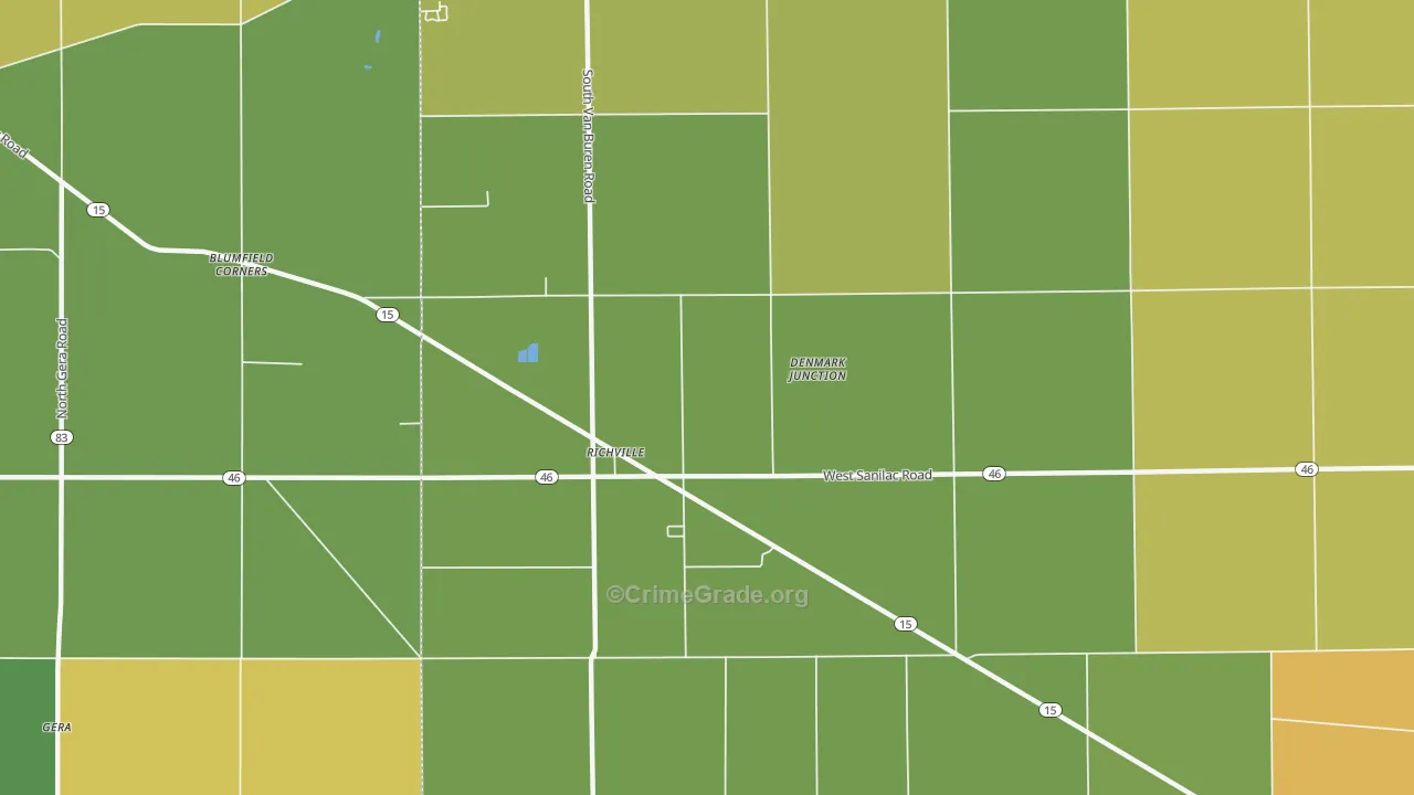 Richville, MI Map of Vandalism Rates