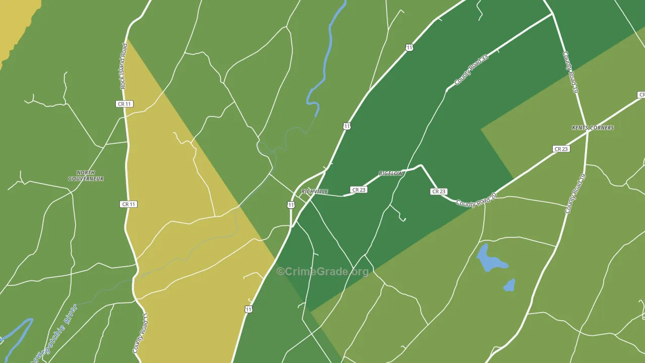Richville, NY Map of Vandalism Rates