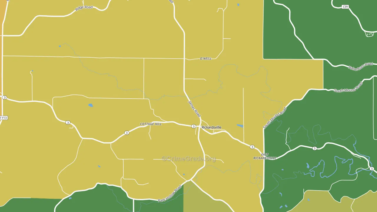 Rickardsville, IA Map of Vandalism Rates