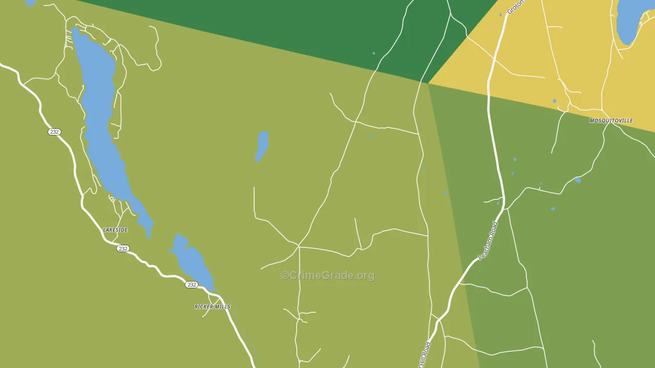 Ricker Mills, VT Map of Vandalism Rates