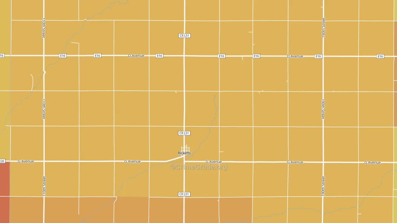 Ricketts, IA Map of Vandalism Rates