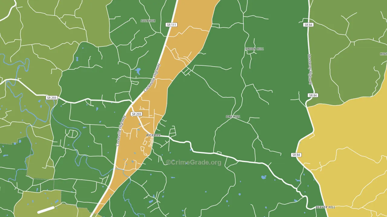 Rickman, TN Map of Vandalism Rates