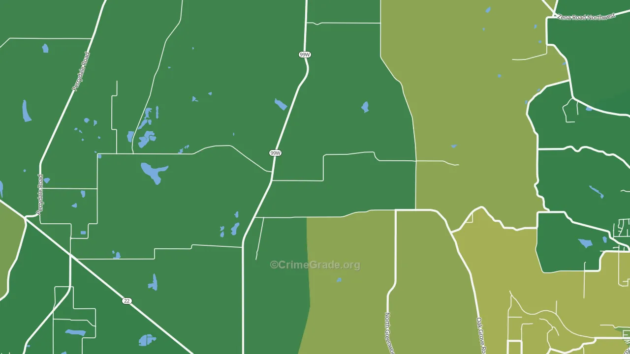 Rickreall, OR Map of Vandalism Rates