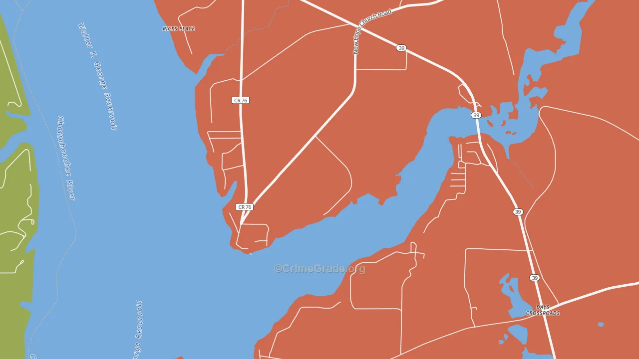 Ricks Place, GA Map of Vandalism Rates