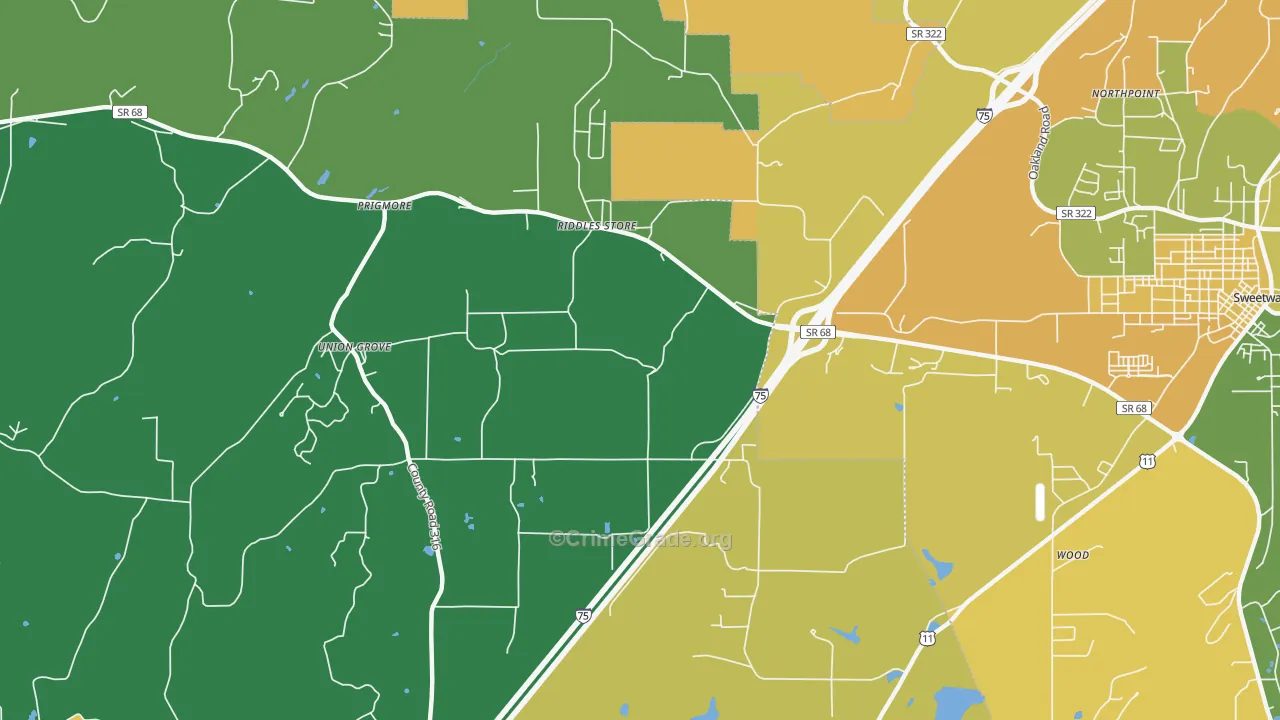 Riddles Store, TN Map of Vandalism Rates
