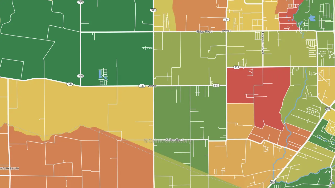 Ridge, LA Map of Vandalism Rates