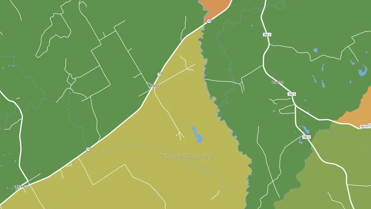 Ridge, TX Map of Vandalism Rates