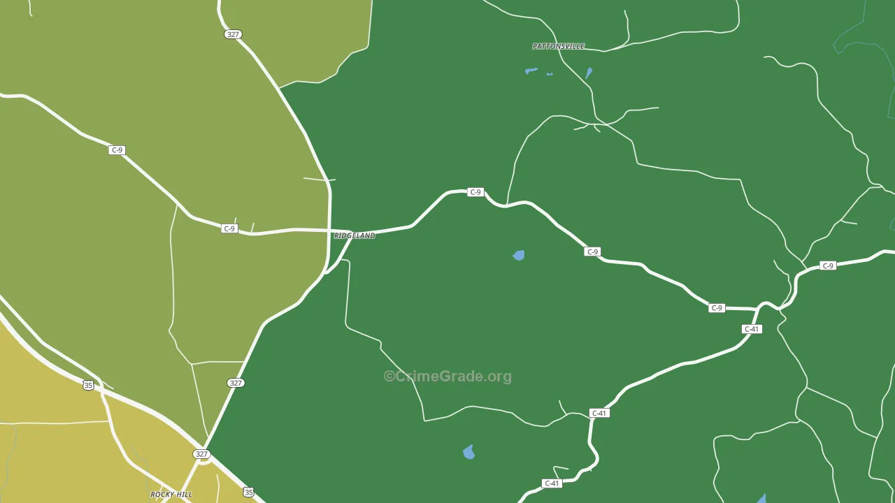 Ridgeland, OH Map of Vandalism Rates