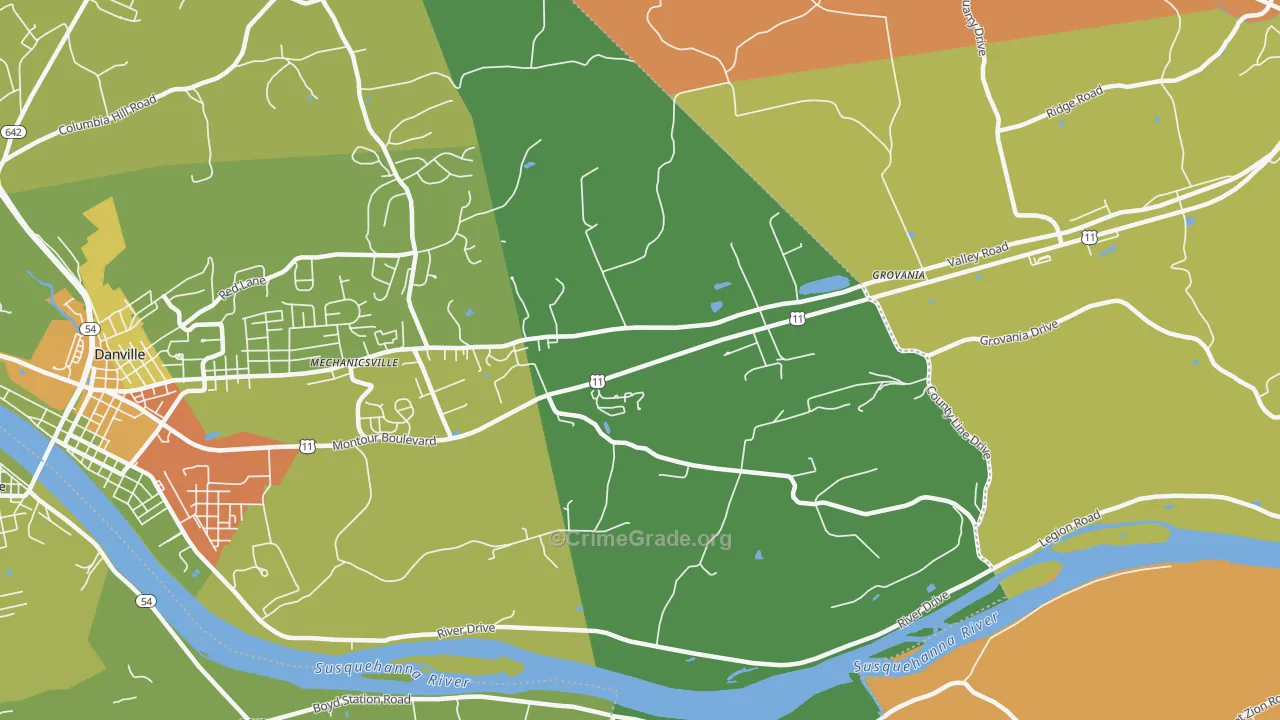 Ridgeville, PA Map of Vandalism Rates