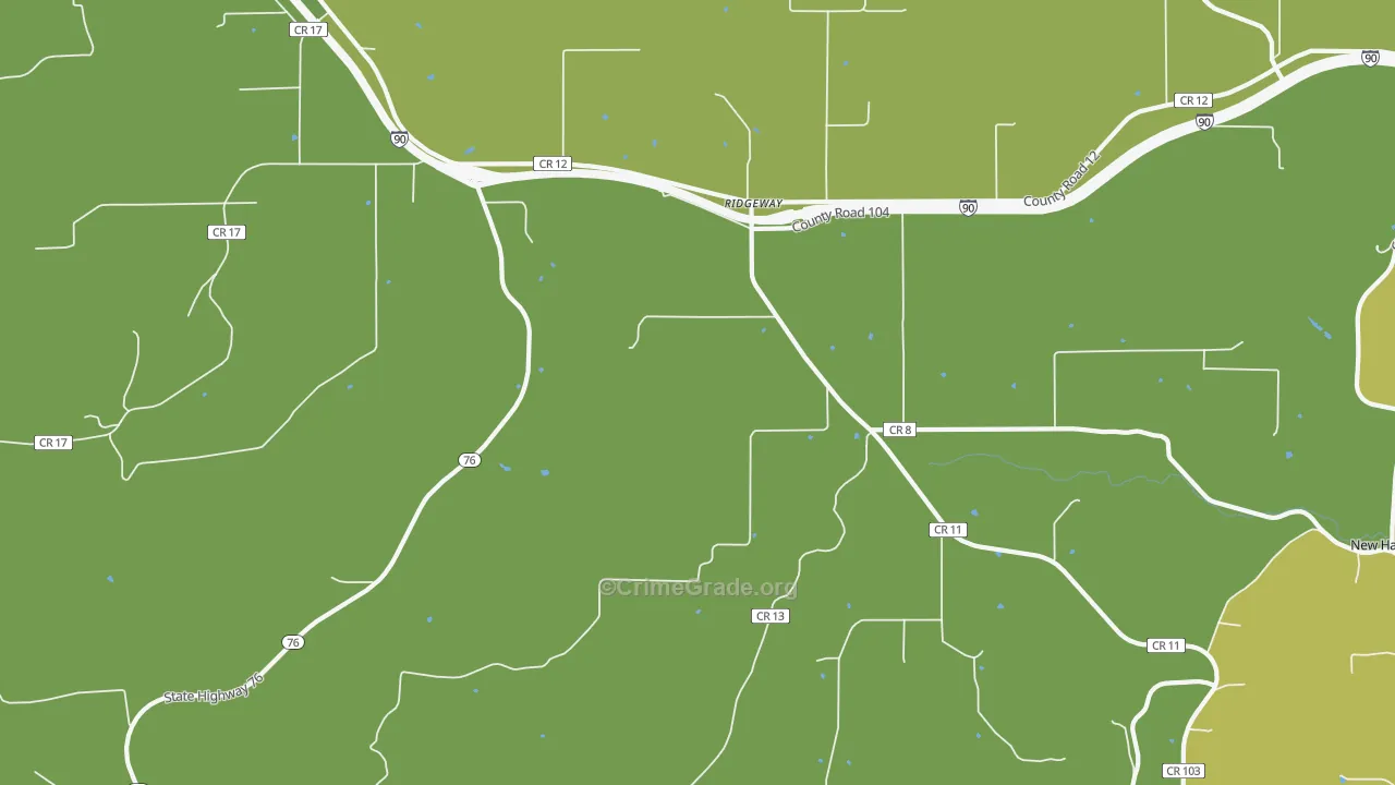 Ridgeway, MN Map of Vandalism Rates